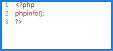phpinfo 가동을 위한 단 한줄의 원시 스크립트 코드 스크린샷