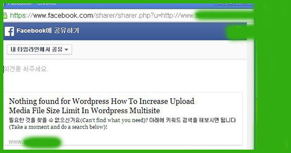 페이스북 공유하기 오류 수정 - How to Resolve Facebook Share Error