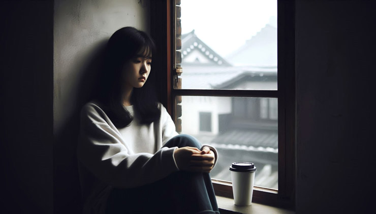 카페인이 우울감과 외로움을 증폭시키는 이유를 설명하는 이미지