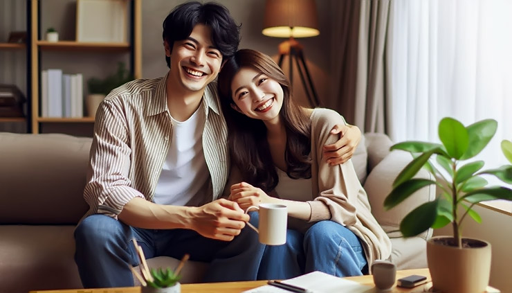 행복한 결혼 생활을 상징하는 이미지