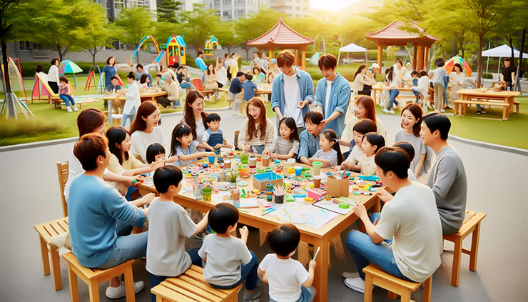 지역 공동체와 육아 네트워크를 상징하는 두번째 이미지