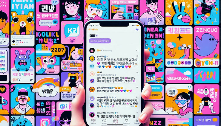 신조어로 가득 찬 젊은이들의 소셜 미디어 뉴스 피드