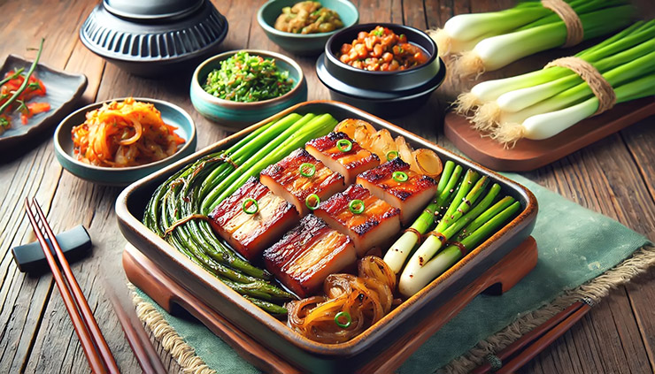 파김치와 고기 요리의 조화