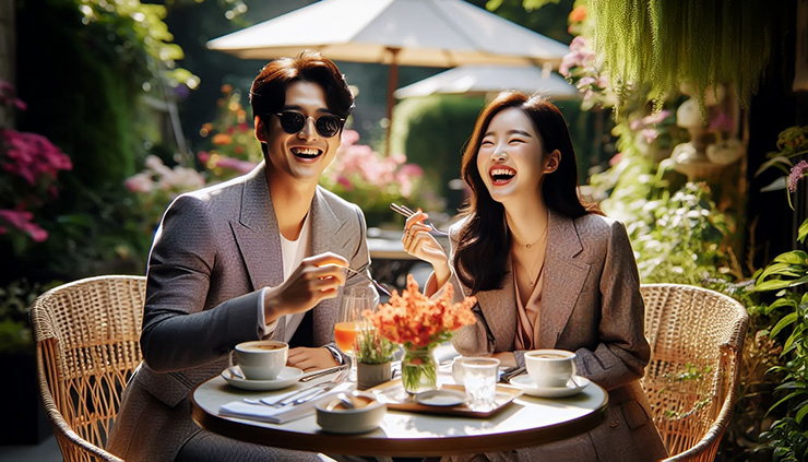 딩크족 부부의 여유로운 일상 이미지