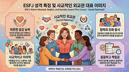 ESFJ 성격 특징 및 사교적인 외교관 특성 이미지