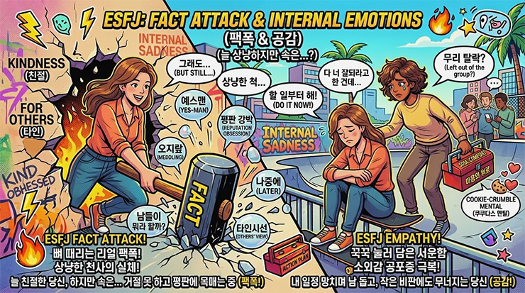 ESFJ 팩트 폭행 공감 일러스트 및 밈