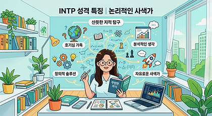 INTP 성격 특징 및 논리적인 사색가 대표 이미지