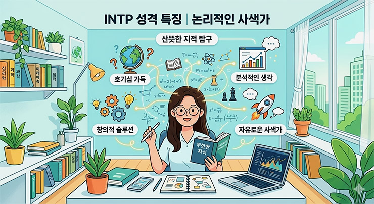INTP 성격 특징 및 논리적인 사색가 대표 이미지