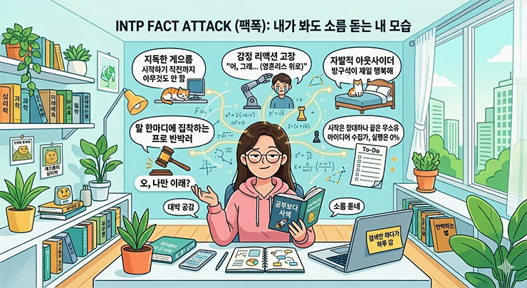 INTP 팩트 폭행 공감 일러스트 및 밈