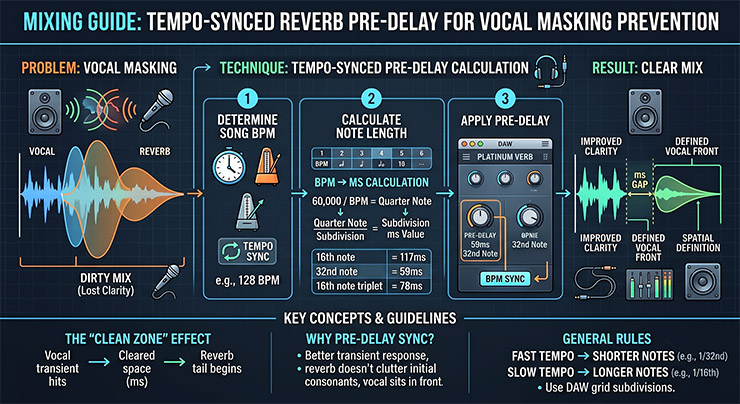 Vocal mixing reverb pre-delay time settings guide