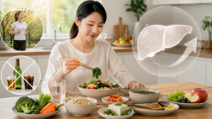 지방간 없애는 방법과 식단 운동 금주 관리 핵심을 보여주는 특성 이미지