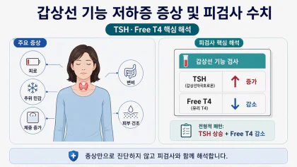 갑상선 기능 저하증 증상과 TSH Free T4 피검사 해석 개요 특성 이미지