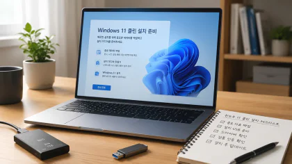 Microsoft Media Creation Tool을 사용해 윈도우 11 설치 USB를 제작하는 화면