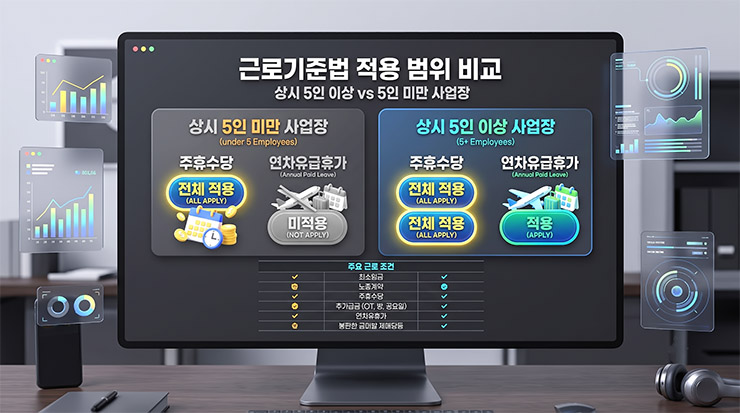 근로기준법 5인 미만 사업장 연차 적용 및 주휴수당 가이드